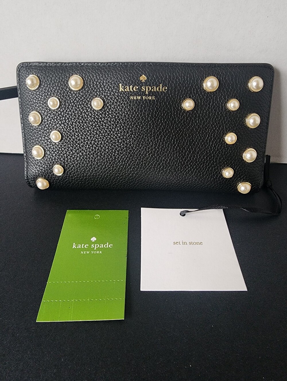 ✨️NWT✨️ Kate Spade Serrano Place Stacey Long Wallet With Pearl Accents, 2018